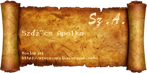Szűcs Apolka névjegykártya