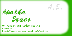 apolka szucs business card